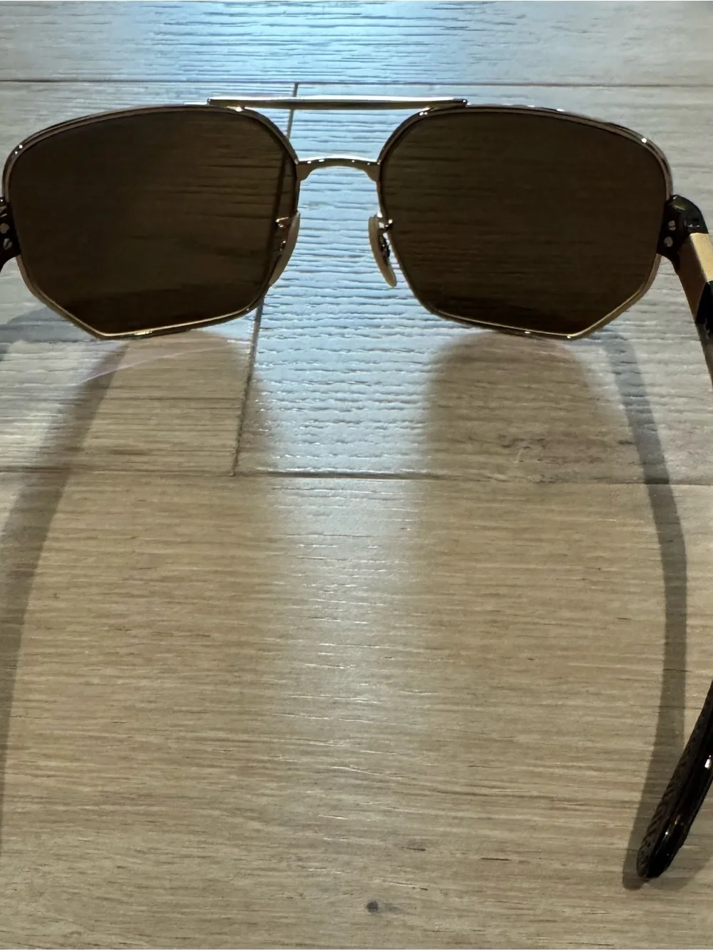 Ray-Ban Polarized Brown Lens Sunglasses with Gold Frame